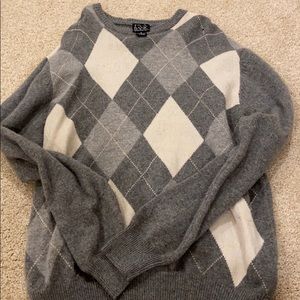 grey argyle oversized sweater
